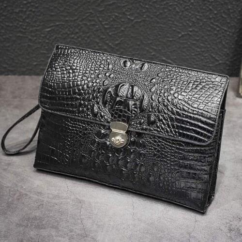 Yesetn Bag 092619 crocodile grain handbags male high capacity caught business hand bag wrist flip bags