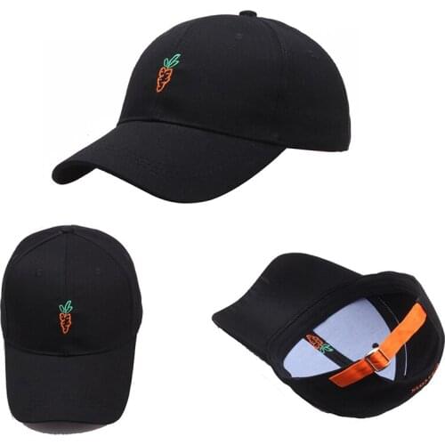 South Korea Ulzzang Cute Carrot Embroidered Casquette Hats Women 's Summer Casual College Style Baseball Caps Simple Hat Bq142