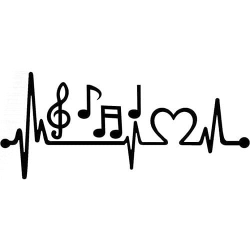 21.5cm*8.3cm Music Notes Heartbeat Funny Vinyl Decal Sticker Car Stickers Window