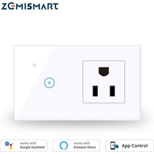Zemismart Tuya WiFi Switch with US Outlet White Alexa Echo Google Home Assistant Smart Life Light Switches