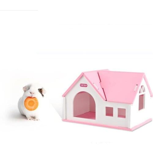 Winter Funny DIY Mouse Hedgehog Hamster Wooden House DIY Ecological Board Room Luxury Villa Small Pet Cage Bed Play Toy Gift