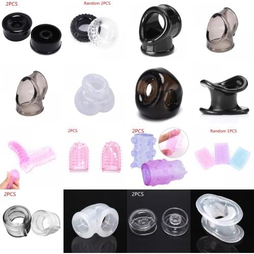 1/2PCS Soft Male Dildo Scrotal Bound Penis Rings Scrotum Chastity Device Lock Sperm Cock Ring Sex Toy For Men Delay Ejaculation