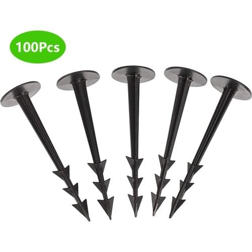 100pcs Garden Ground Nail Reusable Sunshade Net PP Mulch Fix Tools Greenhouse Film Weed Prevention Ground Cloth Fixed Pegs