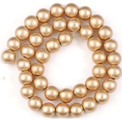 2/3/4/6/8mm Natural Matte Light Gold Hematite Stone Round Loose Spacer Beads for Jewellery Making Bracelet Necklace 15'' Strands