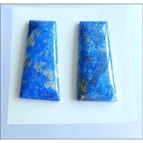 Jewelry accessories birthday gift 2PCS Natural stone Lapis Lazuli Cabochon ,51x30x8mm,47.6g
