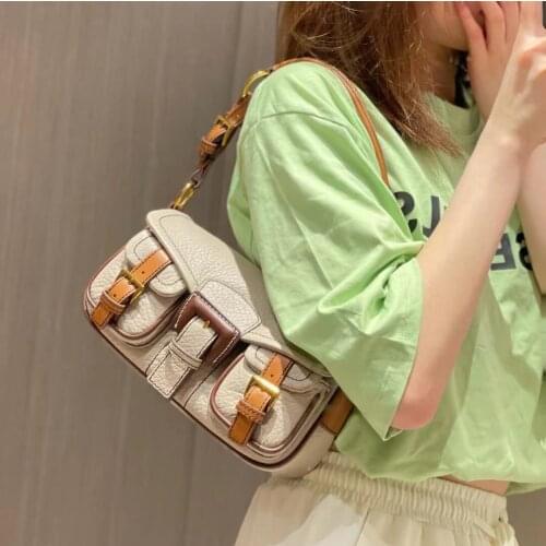 2021 Designer Double Pocket Women Baguette Bags Fashion Underarm Shoulder Bag Casual Crossbody Bag Lady Tote Handbags Clutch