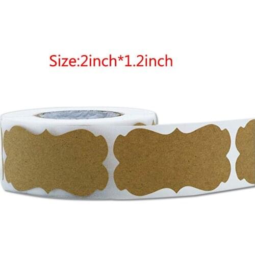 250PCS Blank Stickers Irregular Geometry DIY Brown Kraft Seal Label Tag Sticker for Craft Project Envelope Kitchen Business