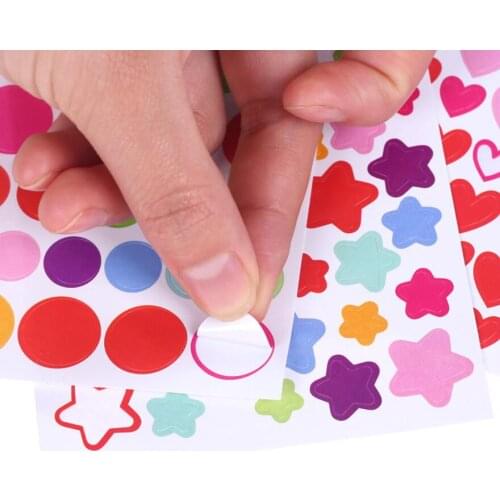 6pcs Cute Student Children Reward Stickers Five-pointed Star Color Pvc Sticker Scrapbooking for Gift Decoration Stationery
