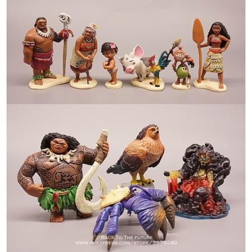Disney Moana Princess Movie 5-11cm 10pcs/set Action Figure Model Anime Decoration PVC Collection Figurine Toy model for children