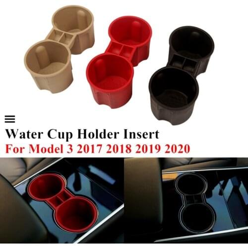 Car Water Cup Holder, for Tesla Model 3 Silicone Centre Console Cup Holder Insert Drink Holder Limiter