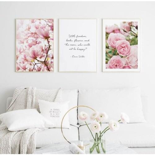 Flower Nordic Poster Photographs Canvas Painting Landscape Wall Art Pictures For Living Room Modern Decorative Prins On The Wall