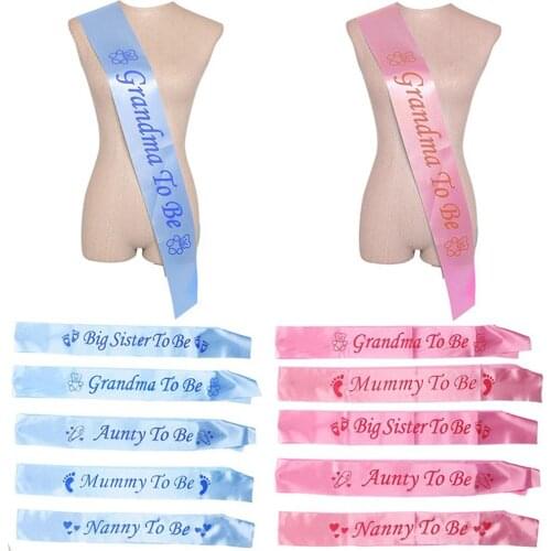 Baby Shower Sash Party Decoration Mom To Be/Grandma/Auntie/Nanny/Big Sister