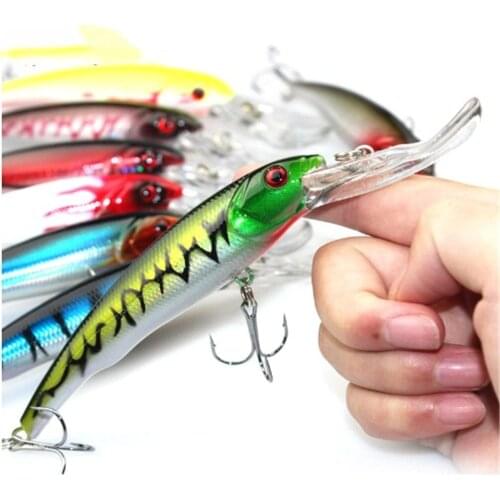 FISHINAPOT 1PCS 17cm 29g Big Minnow Fishing Lures Japan Deep Swim Saltwater Hard Bait Artificial Wobbler Bass Pike 3D Eyes