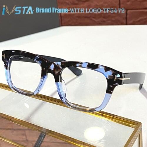 IVSTA Top Quality with Logo TF5472 Handmade Acetate Glasses Men Spectacle Frame Prescription Myopia Luxury Brand Design with Box