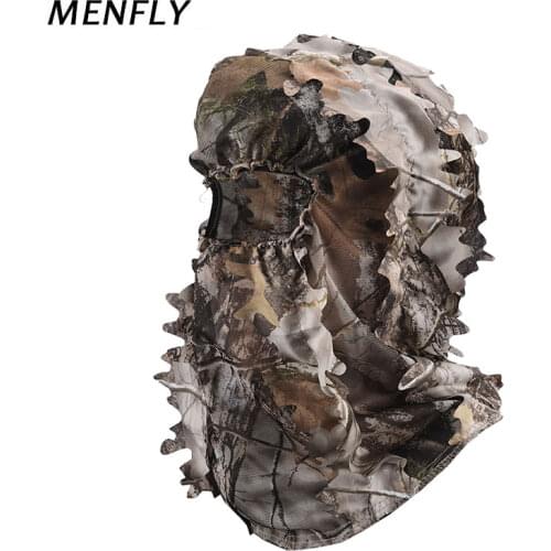 MENFLY Tree Camouflage Hunting Tactical Mesh Anti-mosquito Breathable Mask Hunting Bird Watching Headgear Night Fishing Hat