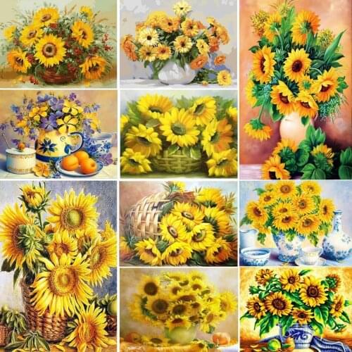 Sunflower Diamont Painting Flower Diamond Art Mosaic Cross Stitch Diamond Painting Full Drill Round