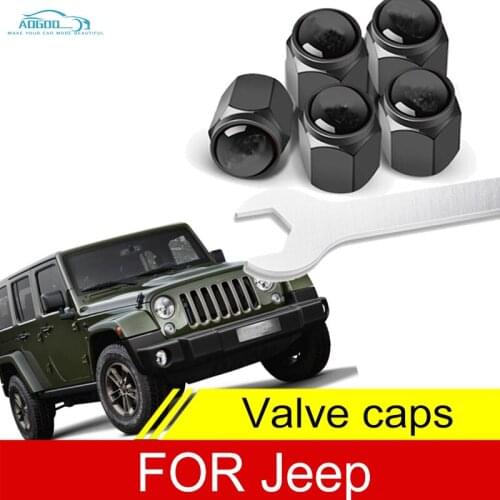 Car Wheel Tire Air Valve Caps Stem Cover With Brand For Jeep Wrangler Rubicon Compass Patriot Grand Cherokee Car Accessories