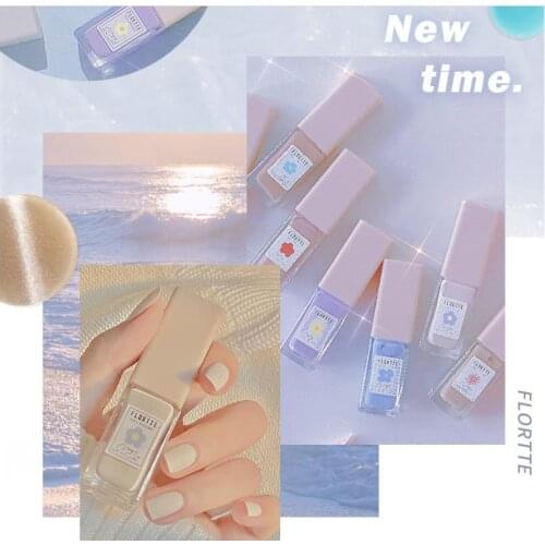 FLORTTE Blues Series Matte Effect Color Nail Polish Free Baking Quick-Drying Long-Lasting Non-Tearable Healthy Nail Polish