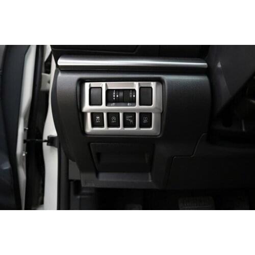 Matte Silver Car Headlight Lamp Switch Button Frame Trim Cover Styling Sticker For Subaru XV 2018 Decal Accessories