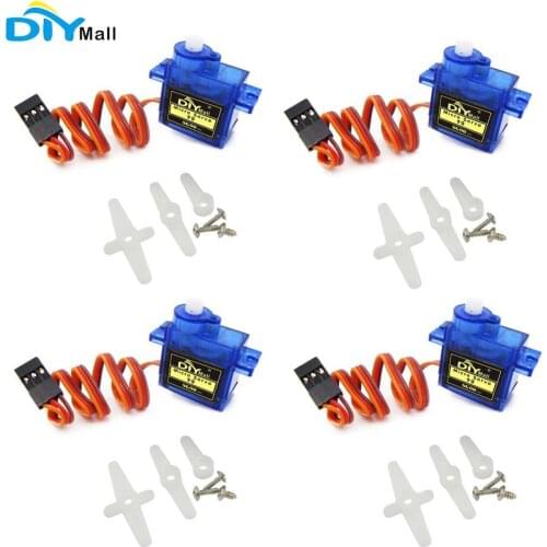 4pcs/lot 9g SG90 Mini Servo 180 Degree with Accessories 3Pin Cable For 450 RC Helicopter Airplane Car Boat DIYmall