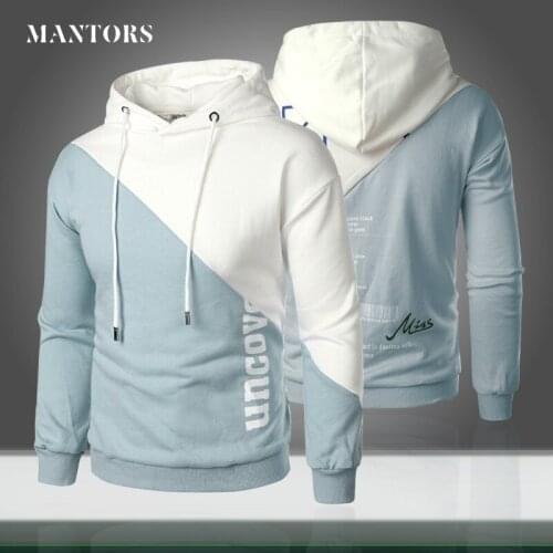 2020 New Trend Men Hoodies Casual Solid Splice Hooded Pullover Mens Hip Hop Streetwear Sweatshirt Letter Printed Women Tracksuit