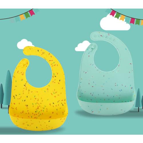 Food Grade Silicon Waterproof Adjustable Portable Baby Bibs Solid Food Self Feeding for Child Toddler Infant Kids Children Gift