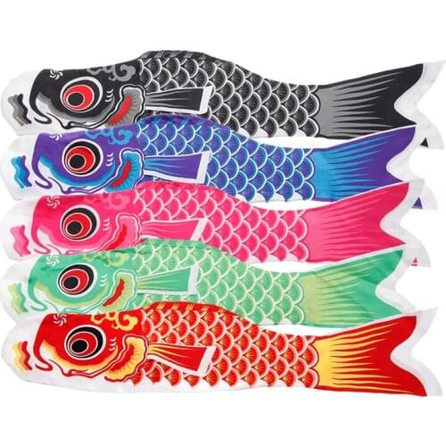 55cm Koi Nobori Carp Wind Socks Koinobori Colorful Fish Flag Hanging Wall Decor