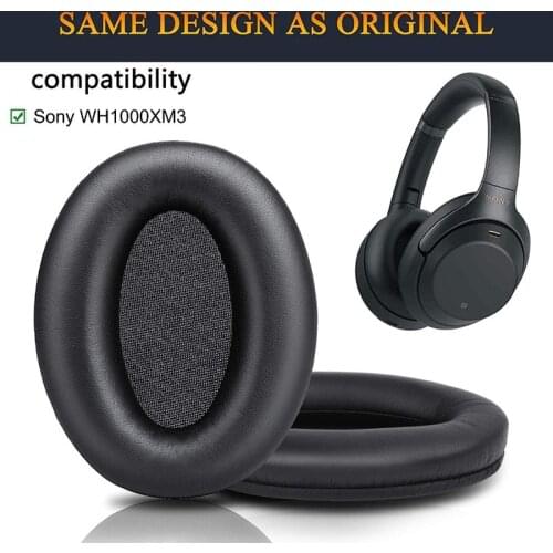 Professional WH1000XM3 Ear Pads Cushions Replacement - Earpads Compatible with Sony WH-1000XM3 Over-Ear Headphones with Soft Pro