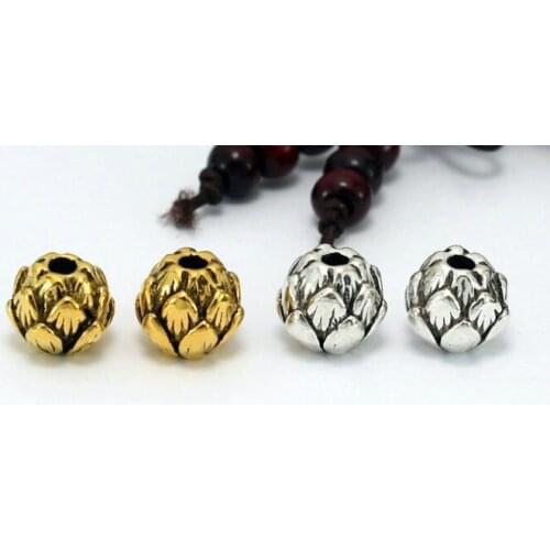 10pcs/lot Tibetan Silver lotus spacer Loose Bead Spacer Beads Connectors for DIY Jewelry Making bracelet gh5d