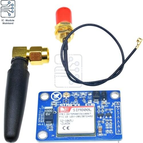 SIM800L Blue Plate With Antenna Rod Quadband GPRS GSM Module w PCB Antenna SIM Board Quad band for MCU for Arduino