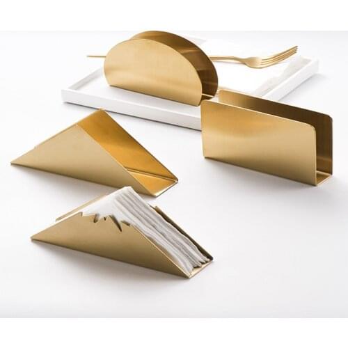Nordic Home And Wedding Decoration Table Napkin Holder Rack Gold Plated 304 Stainless Steel Storage Tower Holder For Hotel