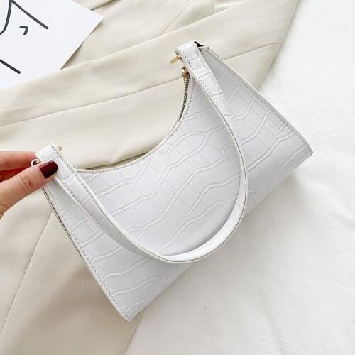 Alligator Pattern Underarm Bag Women Fashion PU Vintage Solid Color Hobos Bags Casual Ladies Wallet Shoulder Pouch 2021 Trend