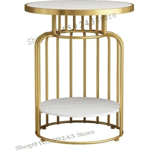 Light Luxury Corner Table Marble Side Table Sofa Nordic Living Room Side Table Balcony Small Round Table Bedside Cabinet Creativ