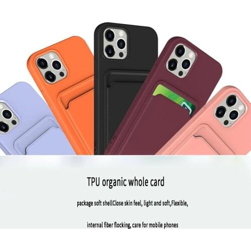 All-in-one card holder frosted phone case For iPhone 12 pro max Camera Protection Back Cover Pure color series