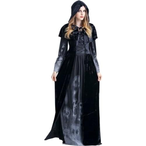 Halloween Victorian Dress Cosplay Costumes Scary Vampire Witch Clothes Women Medieval Masquerade Costume Ghost Fancy Maxi Dress