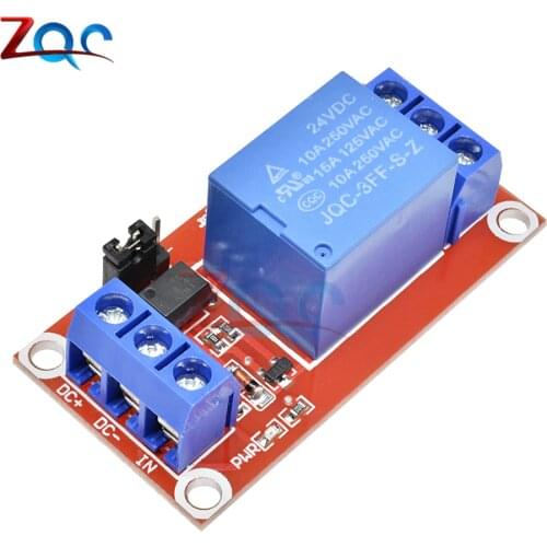 One 1 Channel 24V Relay Module Board Shield With Optocoupler Isolation High/Low Level Trigger Power Supply Module For Arduino