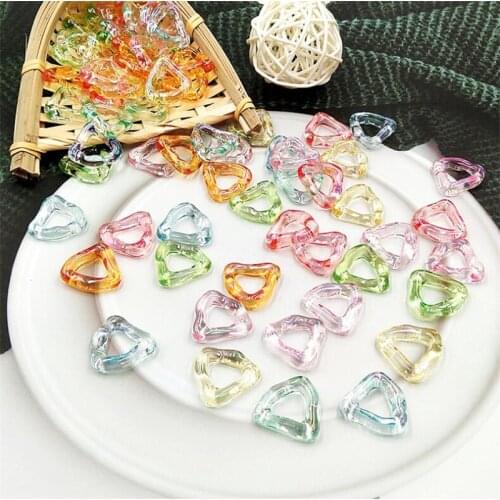 10pcs/lot new creative resin charm rings acrylic triangle beads connectors for diy earrings ornaments jewelry accessories