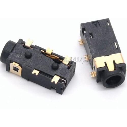 100PCS 2.5MM Female Audio Connector 6 Pin SMT SMD Headphone Jack Socket PJ-242 Gold-plated audio socket PJ242