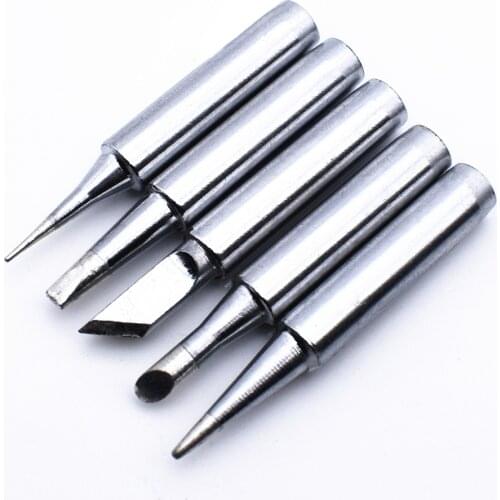 5pcs/set Soldering Iron Tip Welding Tips 900M-T-K,I,B,C,2.4D Silver Plated with Lead-free Solder for 933 907 913 951 898D 852D