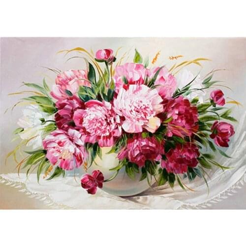 Diamond Painting Flower Peonies 5d Diy Mosaic Full Square Round Drill Diamant Of Rhinestone Daimond Embroidery Pictures Sale