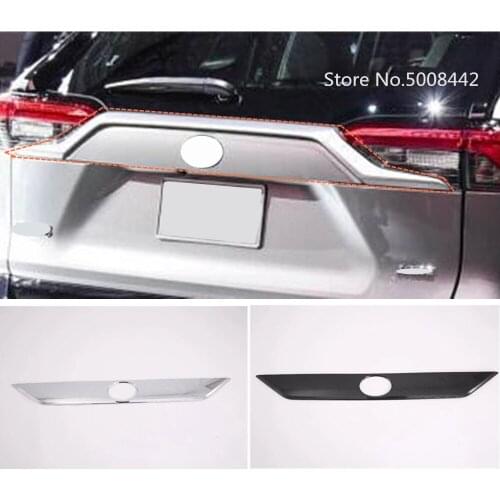 Car Sticker Rear Back Door License Tailgate Bumper Frame Plate Trim Lamp Trunk Parts 1pcs For Toyota RAV4 2019 2020