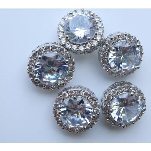 5pc/lot Shining crystal Round buttons Cubic zirconia button for shirt Decorative CZ sewing buttons for cashmere Knit cardigan