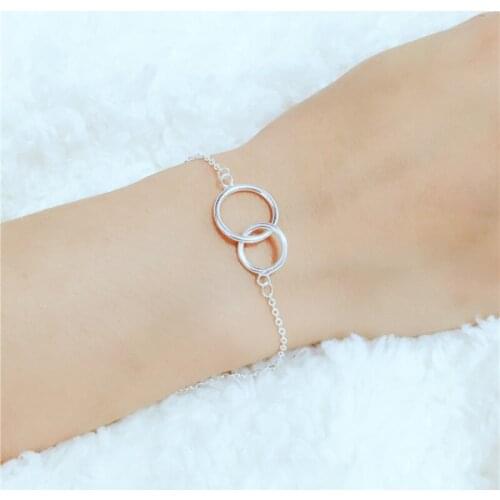 Circles bracelet 100% 925 Sterling Silver Jewelry fashion hypoallergenic bracelets for women gift