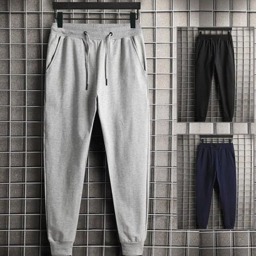 2020 Spring Autumn Mens Pants Fashion Streetwear Elastic Waist Mens Clothing Sweatpants Casual Jogger Solid color Mens pants