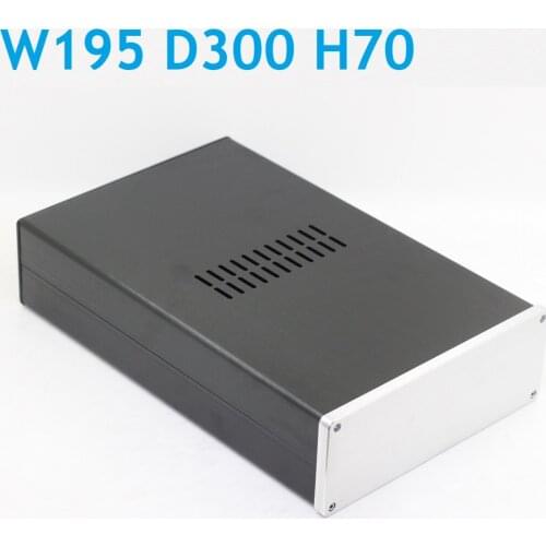 All Aluminum Class A Preamp Chassis D300 W195 H70 DIY No Hole Power Amplifier Supply Case DIY Headphone Box WA102