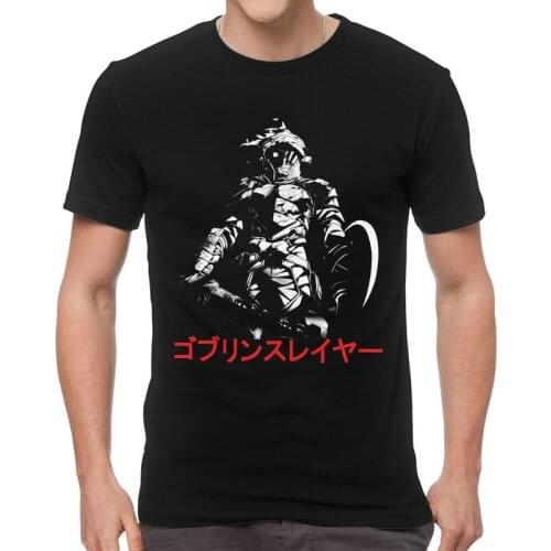 Goblin Slayer T Shirt Men Short Sleeve 100% Cotton T-shirt Japan Dark Fantasy Anime Manga Tee Tops Graphic Tshirts Gift Idea