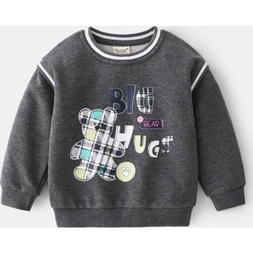 Boy Clothes Top Long Sleeve Hoody T-shirt Cartoon Bear Sweatshirts Childrens Clothing School Jersey For Spring