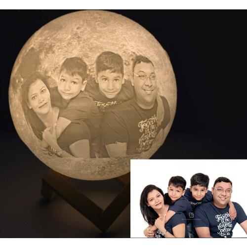 Custom Made Moon Lamp Photo Text Pattern On The Light Glowing Lamp Touch Variable Colors Light for Christmas Wedding Baby Kids