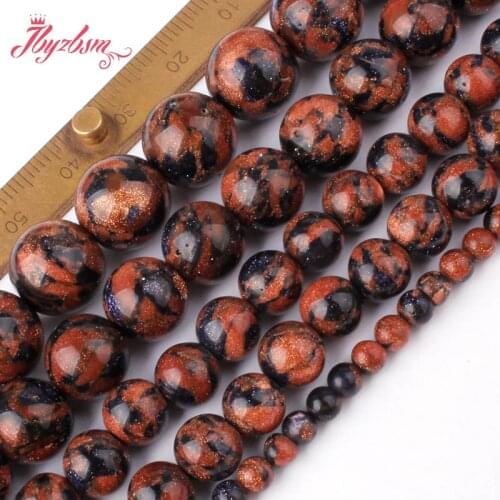 Round Multicolor Smooth Sandstone Bead Stone Spacer Loose Beads 6.8.10mm for DIY Women Men Jewelry Making Necklace Bracelets 15"