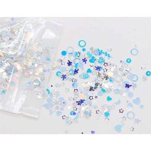 KSCRAFT Mixed Shell Shape/Heart Shape/Star Shape/Circle Shape Sequins PVC Flat for DIY Card Making Craft Color Collection